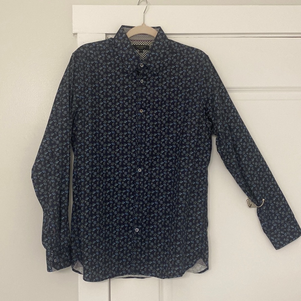Ted Baker London button down shirt, blue floral